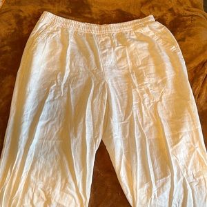 White Old Navy Linen Pants